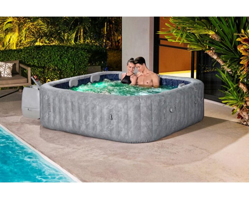 Spa Gonflable Carré Jardin Propre San Francisco 5-7 places avec LED – Image 4