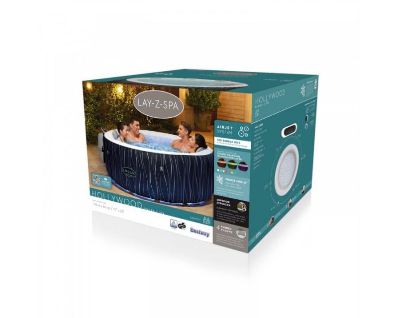 Spa Gonflable Rond Jardin Propre Hollywood 4 - 6 personnes avec LED – Image 7